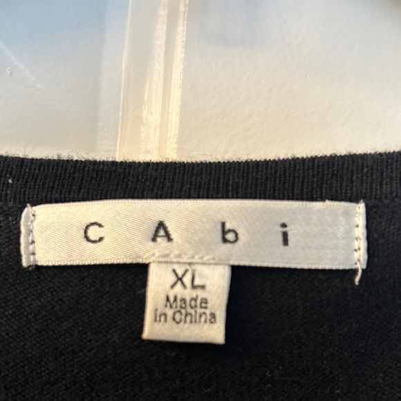 CAbi Black Cardigan with Gray Ruffle Panel - Picture 2 of 4